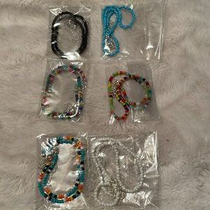6 beaded choker necklaces NIB